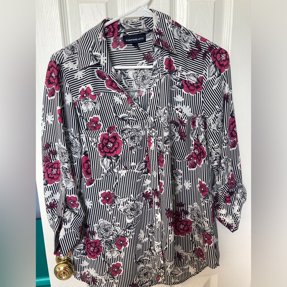 Floral stripped blouse